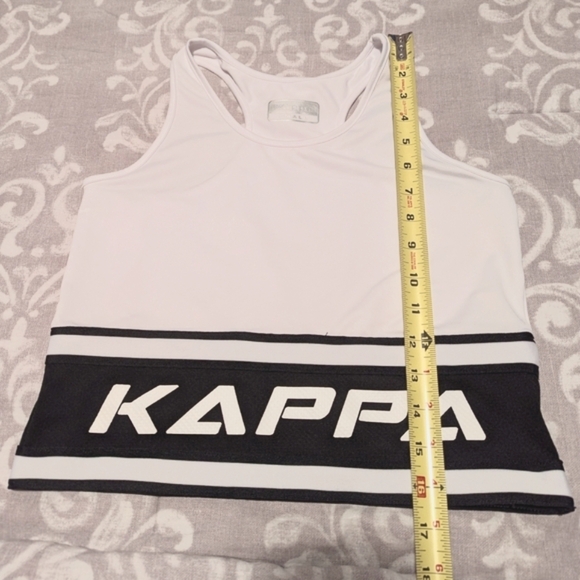 🎈Kappa Women's (Size Small) Monochrome Logo Tank Top/Crop Top With Racerback - Picture 4 of 6